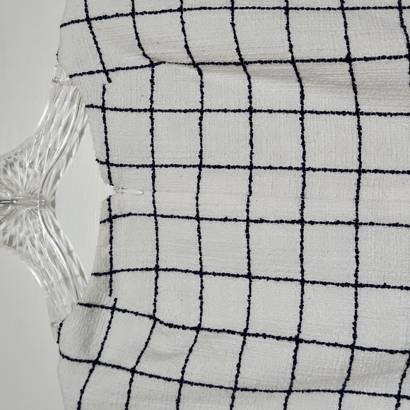 J Crew Factory White Plaid Fit & Flare Dress - Picture 7 of 9